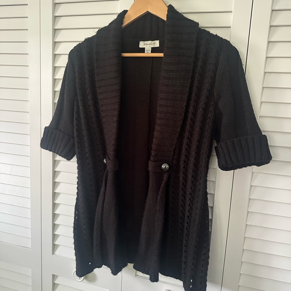 Dark Black Knit Cardigan